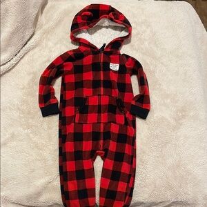 Red and Black Plaid Kids One Piece